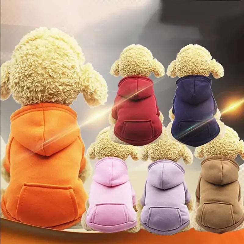 Wine Red Pet Dog Hoodie Coat Soft Fleece Warm Puppy - TrendyPet's Zone