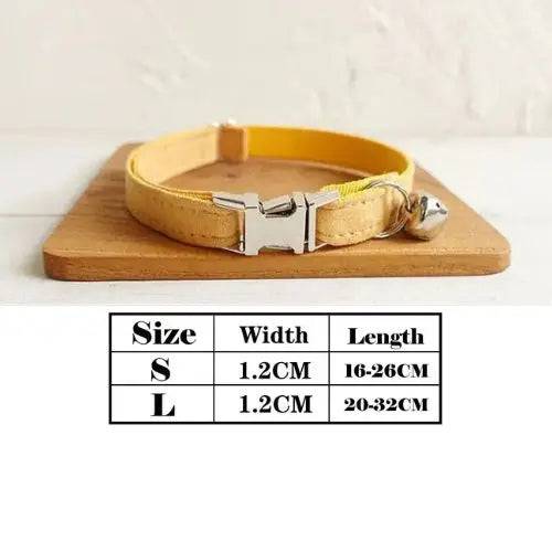 Yellow Cat Small Dog Collar with Bell Personalized Engraving ID Tag Nameplate Kitten Collars Necklace Small Dogs Puppy Bulldog Chihuahua Yorshire - TrendyPet's Zone