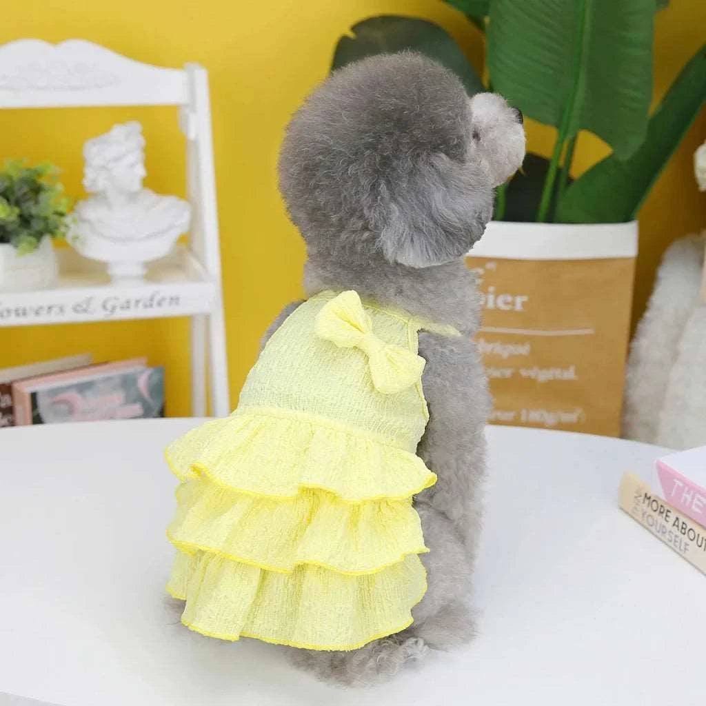 Yellow Pet Clothes Summer Thin Style Dog Dress Skirt Small Clothing Puppy Dress Doggy Costume - TrendyPet's Zone