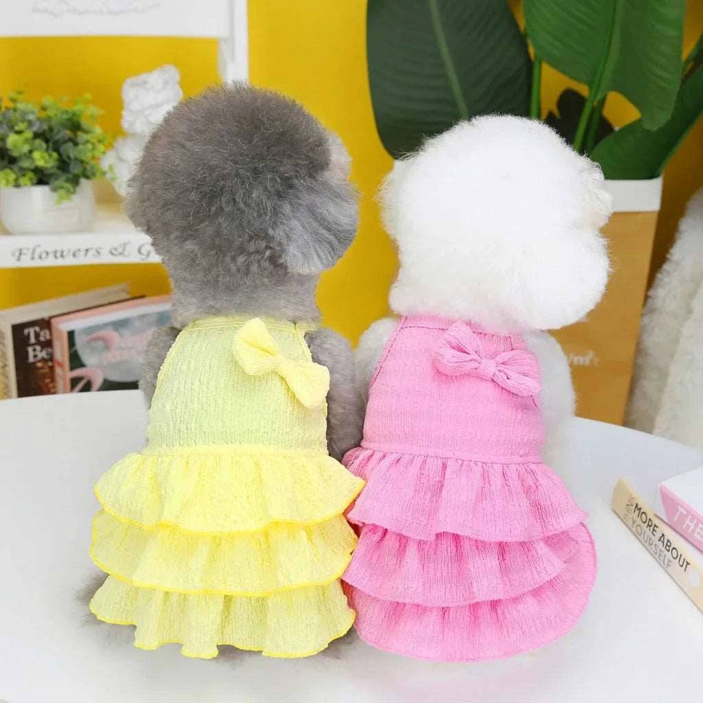 Yellow Pet Clothes Summer Thin Style Dog Dress Skirt Small Clothing Puppy Dress Doggy Costume - TrendyPet's Zone