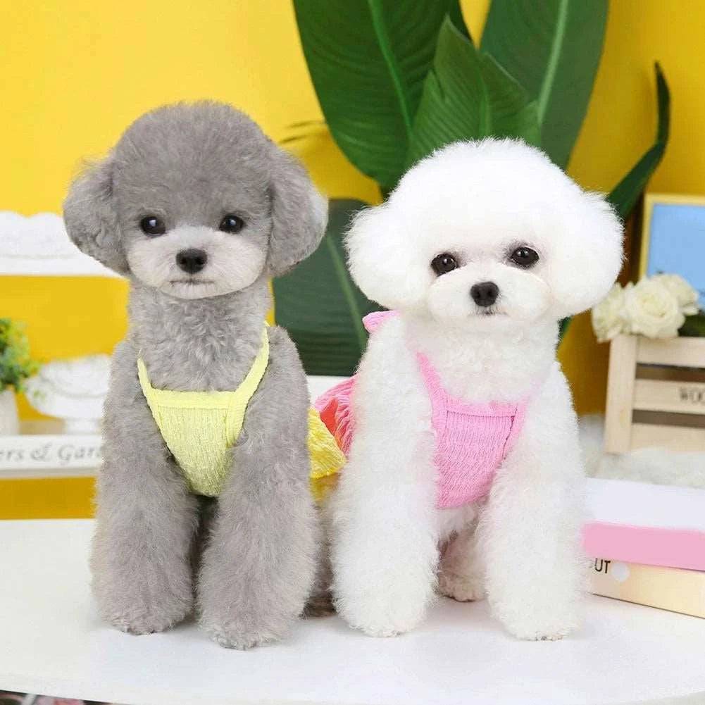 Yellow Pet Clothes Summer Thin Style Dog Dress Skirt Small Clothing Puppy Dress Doggy Costume - TrendyPet's Zone
