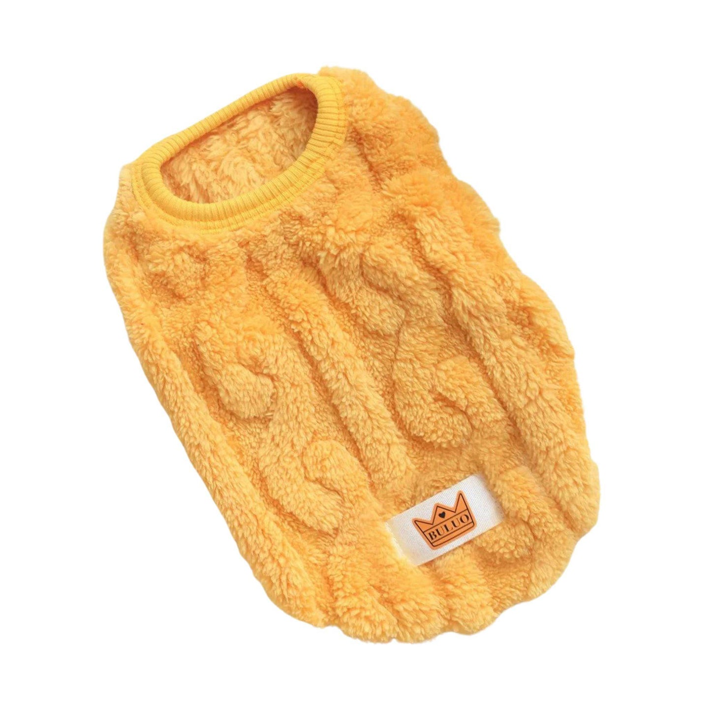 Yellow cozy fleece sweater for dogs and cats, warm autumn winter pet sweater by TrendyPet's Zone.