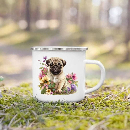 Cute 3D Printed Dog Enamel Coffee Tea Mug with Handle #04 - TrendyPet's Zone