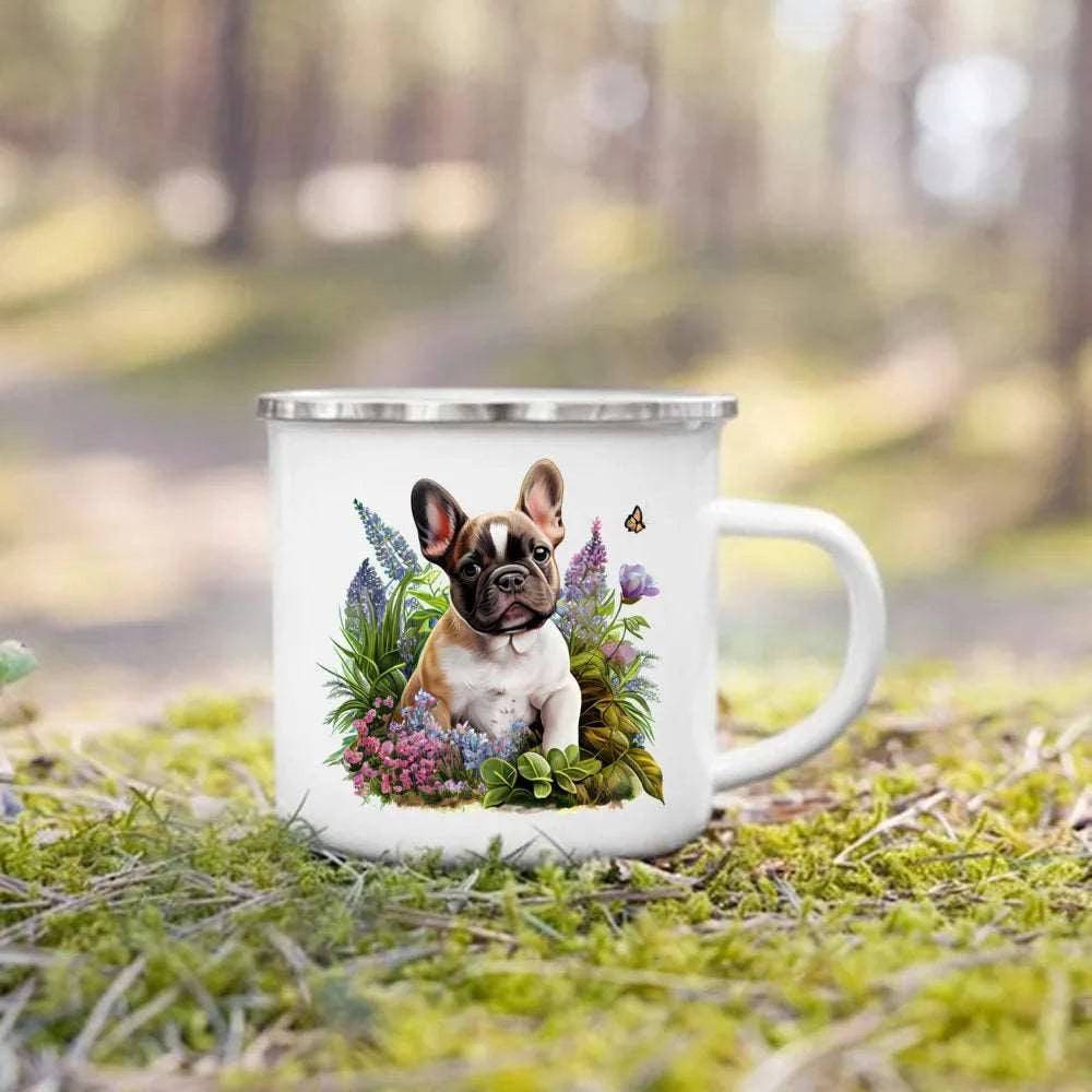 Cute 3D Printed Dog Enamel Coffee Tea Mug with Handle #09 - TrendyPet's Zone