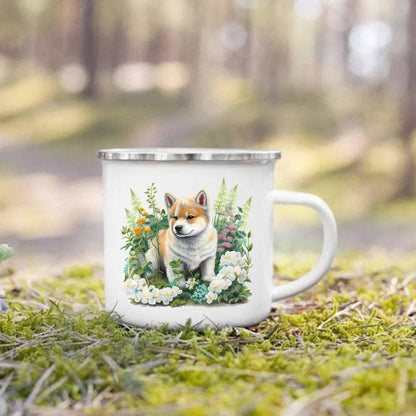 Cute 3D Printed Dog Enamel Coffee Tea Mug with Handle #11 - TrendyPet's Zone