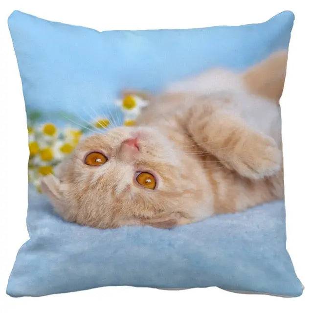 Cute Pet Cat Printed Cushion Cover Sofa Living Room Home Decor #15 - TrendyPet's Zone