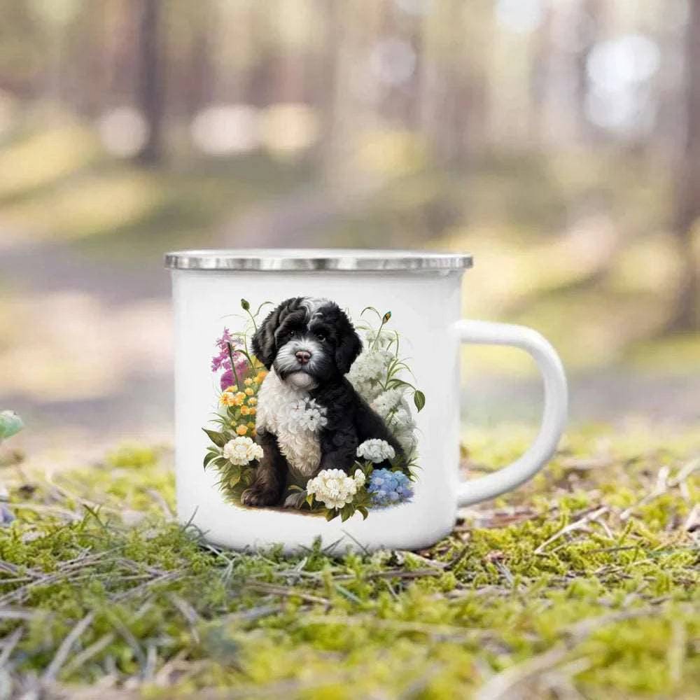 Cute 3D Printed Dog Enamel Coffee Tea Mug with Handle #16 - TrendyPet's Zone