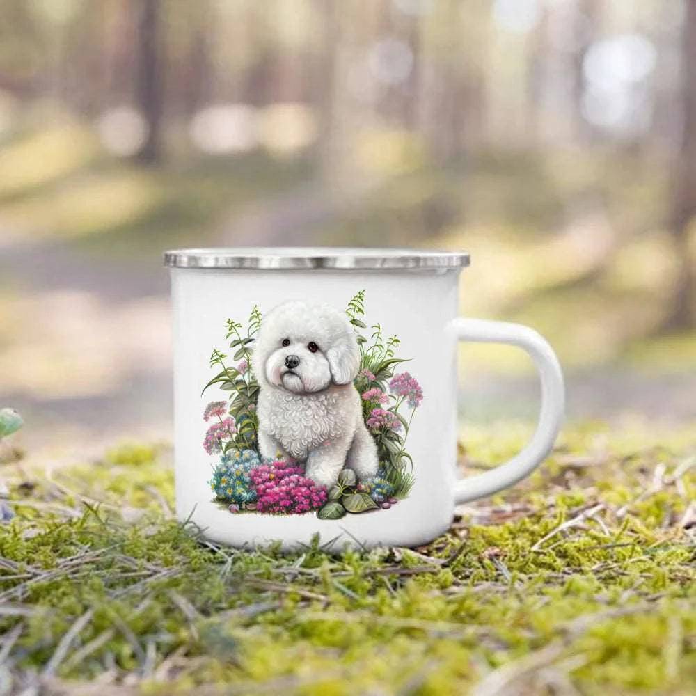 Cute 3D Printed Dog Enamel Coffee Tea Mug with Handle #17 - TrendyPet's Zone