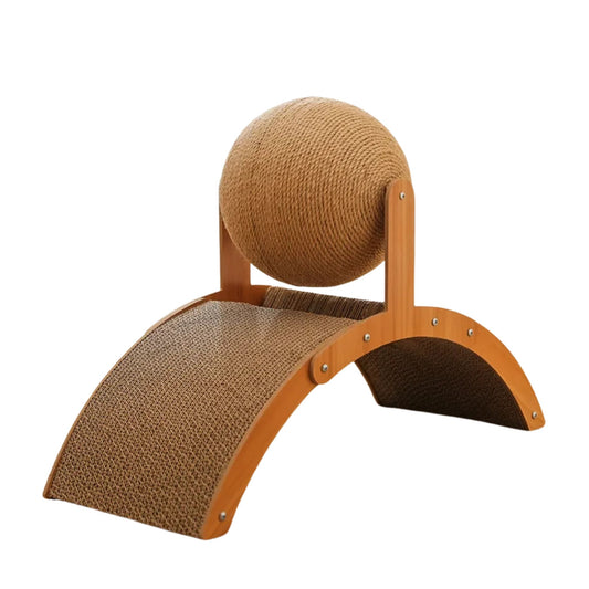 TrendyPet's Zone 2-in-1 cat scratching ball and sisal scratch board for feline scratching and play.