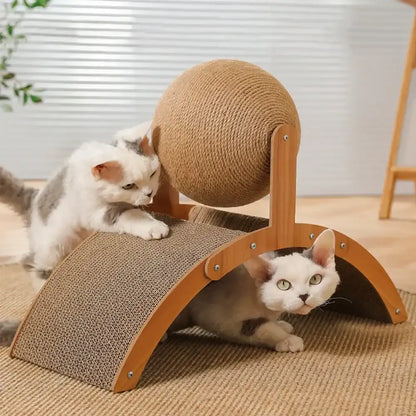 Two-in-one cat scratching ball and sisal scratch board by TrendyPet's Zone, designed for feline play and scratching.