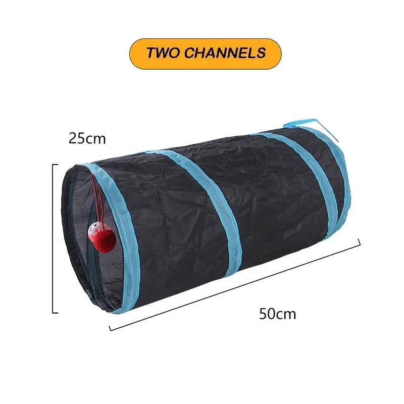 2-Way Type Tunnel Collapsible Cat Kitten Play Interactive Toy Maze - TrendyPet's Zone
