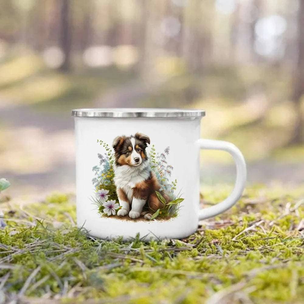 Cute 3D Printed Dog Enamel Coffee Tea Mug with Handle #21 - TrendyPet's Zone