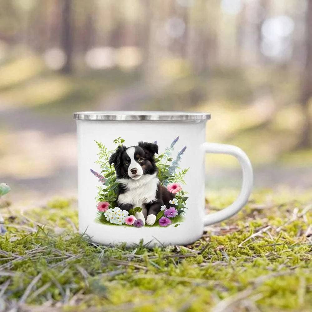 Cute 3D Printed Dog Enamel Coffee Tea Mug with Handle #26 - TrendyPet's Zone