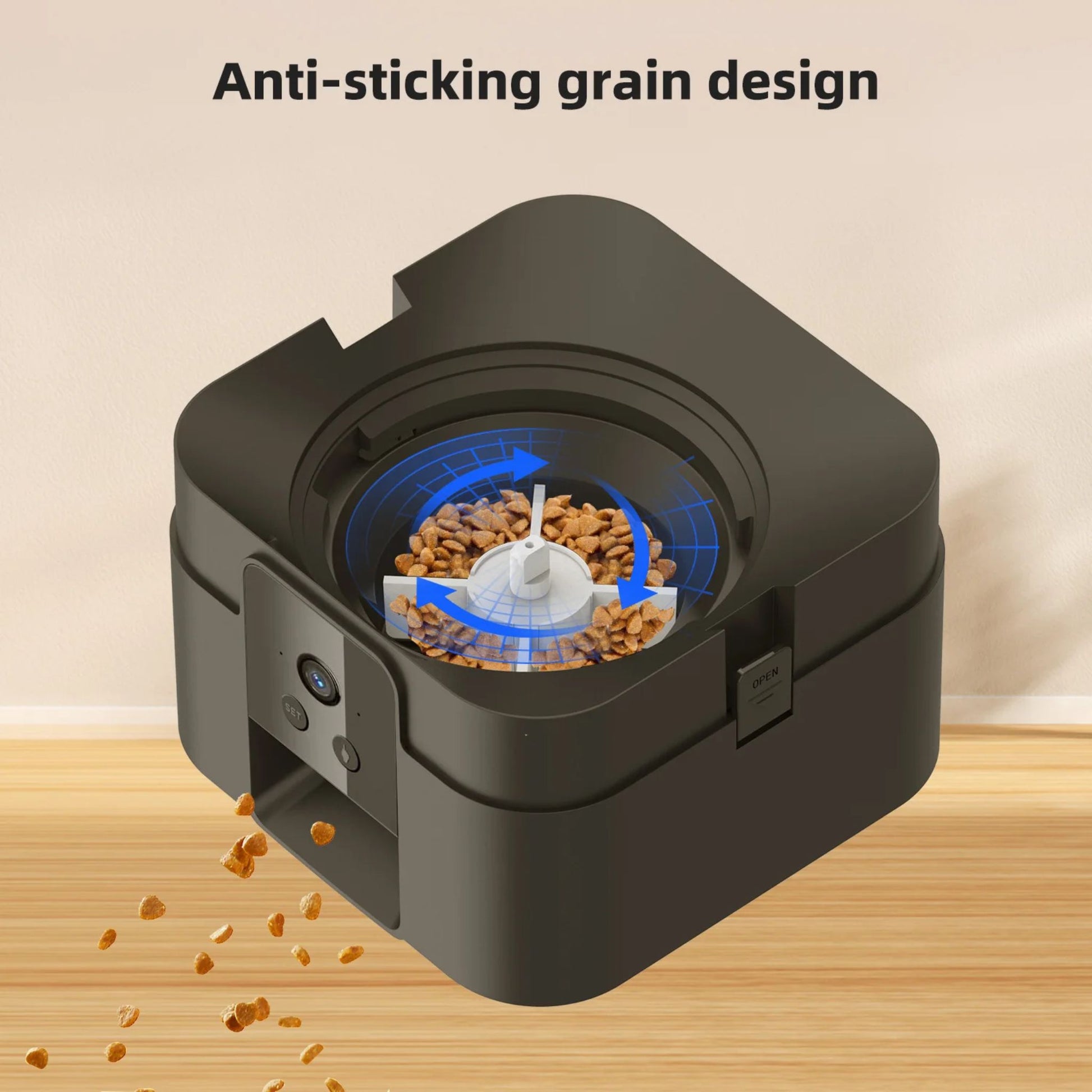 2L white smart automatic pet feeder with timer and camera by TrendyPet's Zone, designed for dry dog and cat food dispensing.