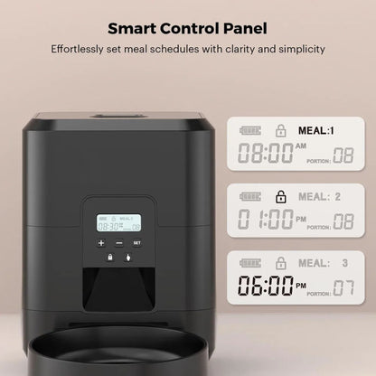 White 2L automatic pet food dispenser by TrendyPet's Zone with timer and button for dry dog and cat food.