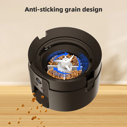 Black 2L smart automatic pet feeder with timer and camera from TrendyPet's Zone for dispensing dry food to dogs and cats.