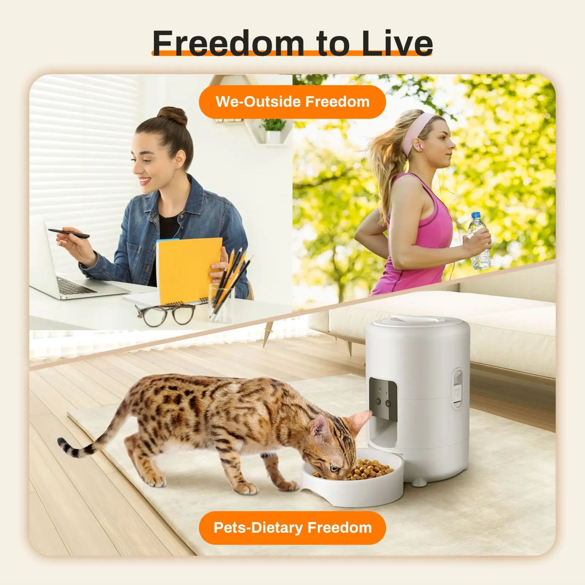White 2L TrendyPet's Zone smart automatic pet feeder with timer, WiFi app, and dry food dispenser for dogs and cats.