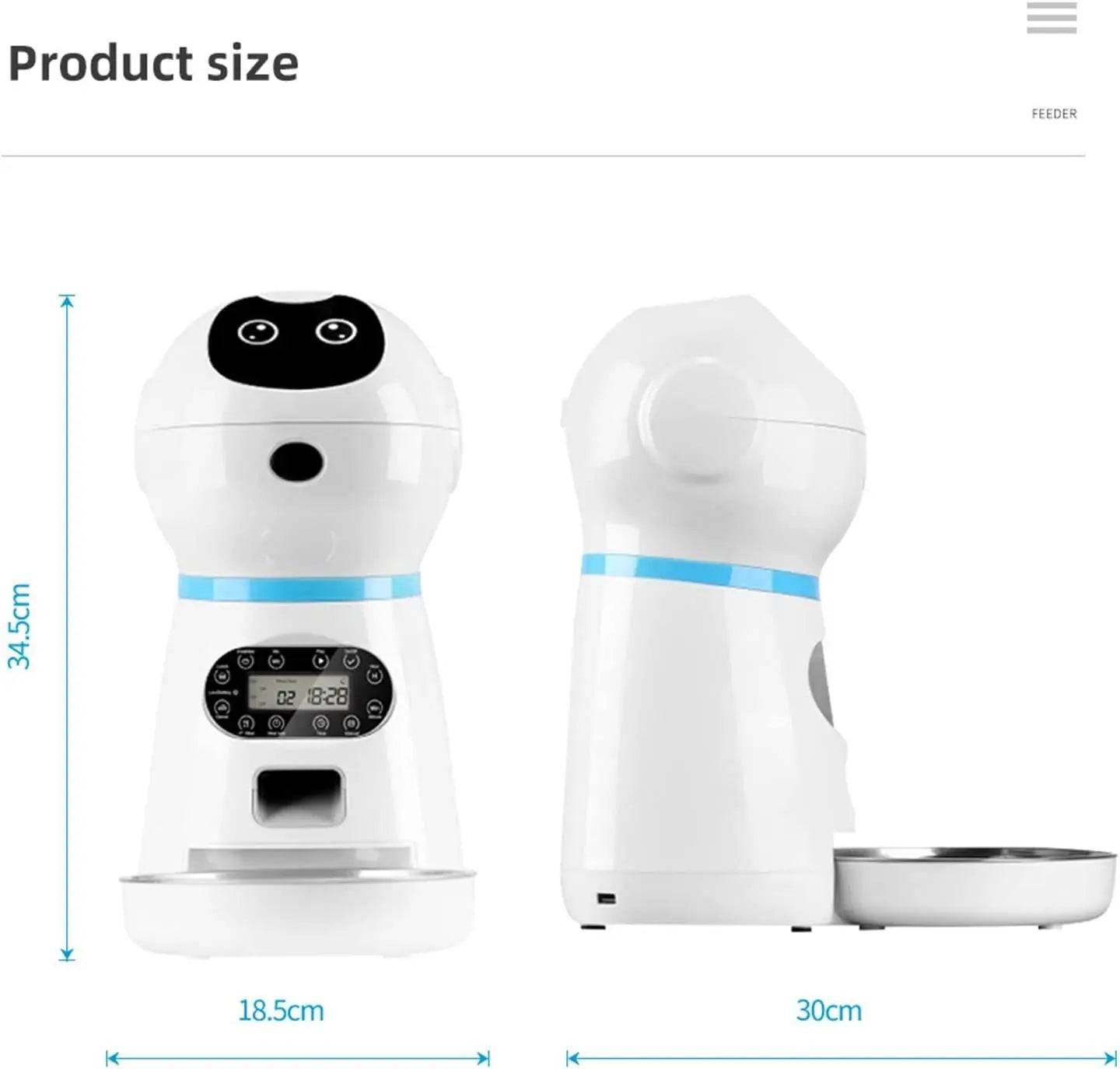 3.5L Robot Feeder Smart Automatic Pet Dog Cat Feeder With Voice Record Stainless Steel Lcd TRENDYPET'S ZONE