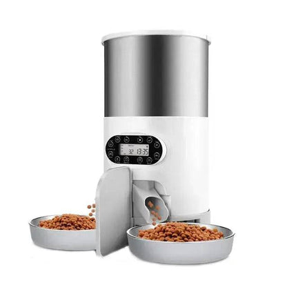 4.5L Double Bowl Smart APP Pet Feeder Cat And Dog Food Automatic Dispenser Stainless Steel Bowl Cats And Dogs With Recording Timing Feeding - TrendyPet's Zone