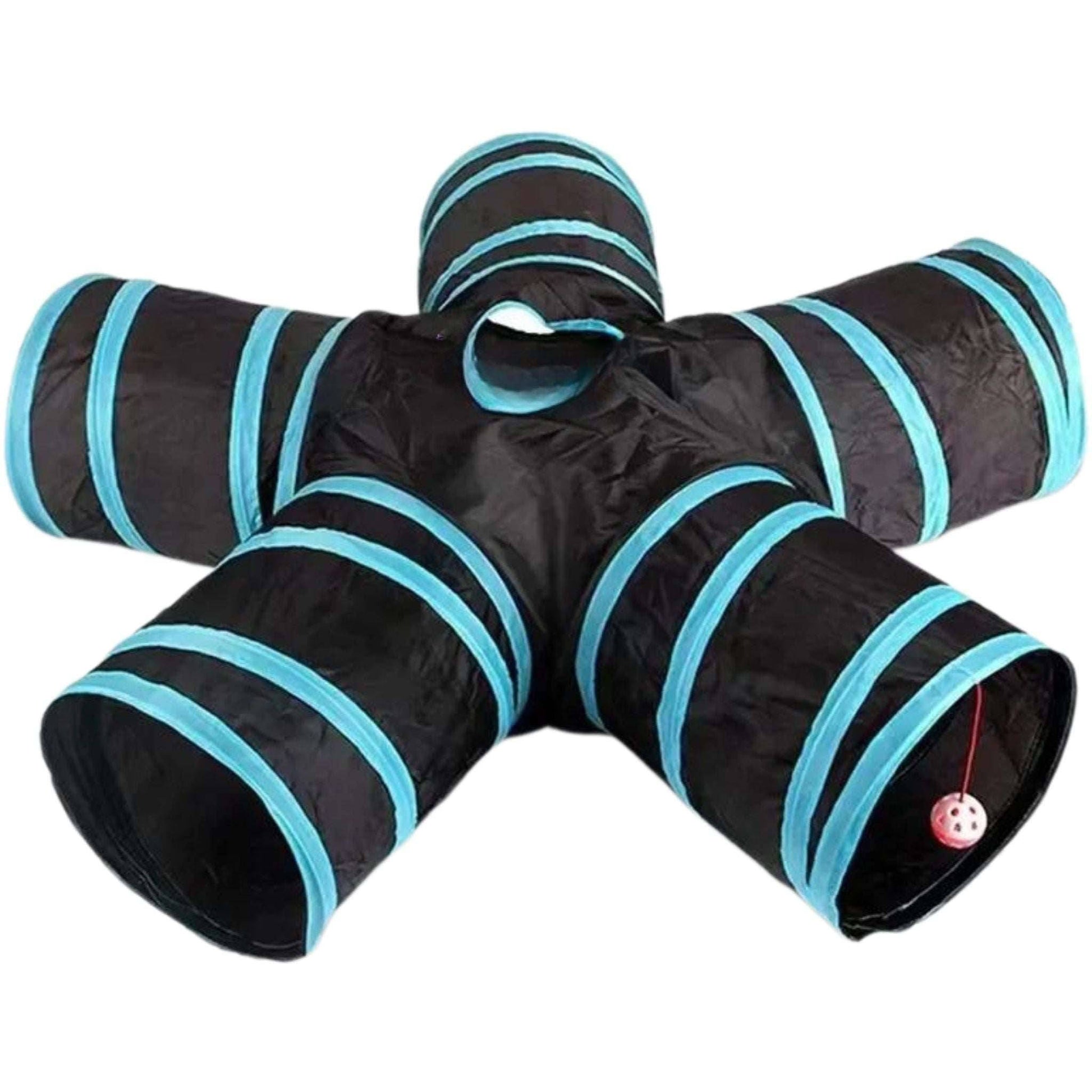 5-Way Type Cat Kitten Play Tunnel Foldable with Crinkle Playing Toy for Cats - TrendyPet's Zone