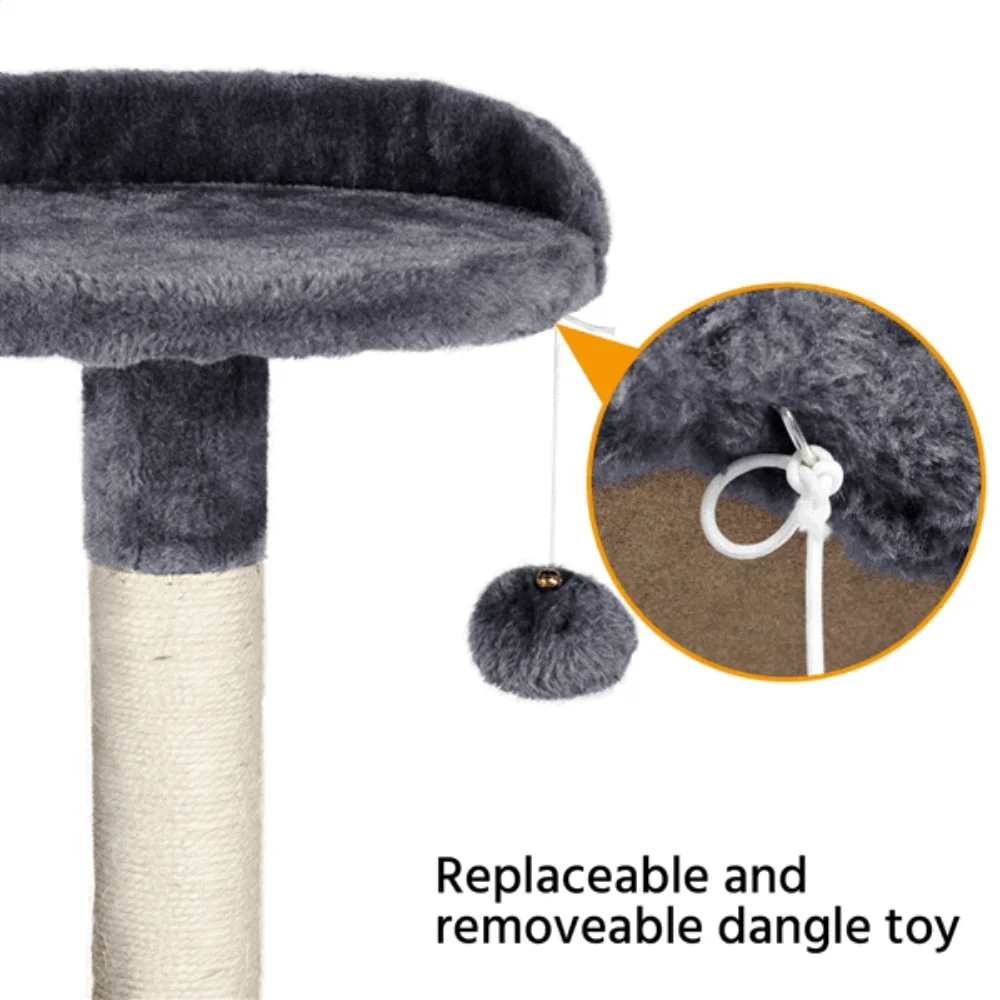 51" Dark Gray Cat Tree with Hammock and Scratching Post Tower House Scratcher - TrendyPet's Zone