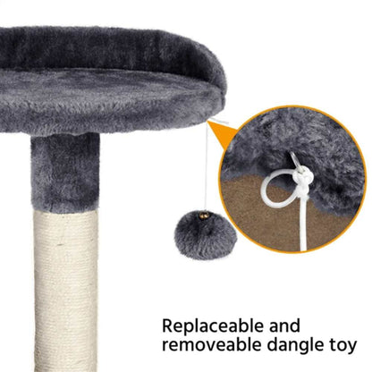51" Dark Gray Cat Tree with Hammock and Scratching Post Tower House Scratcher - TrendyPet's Zone