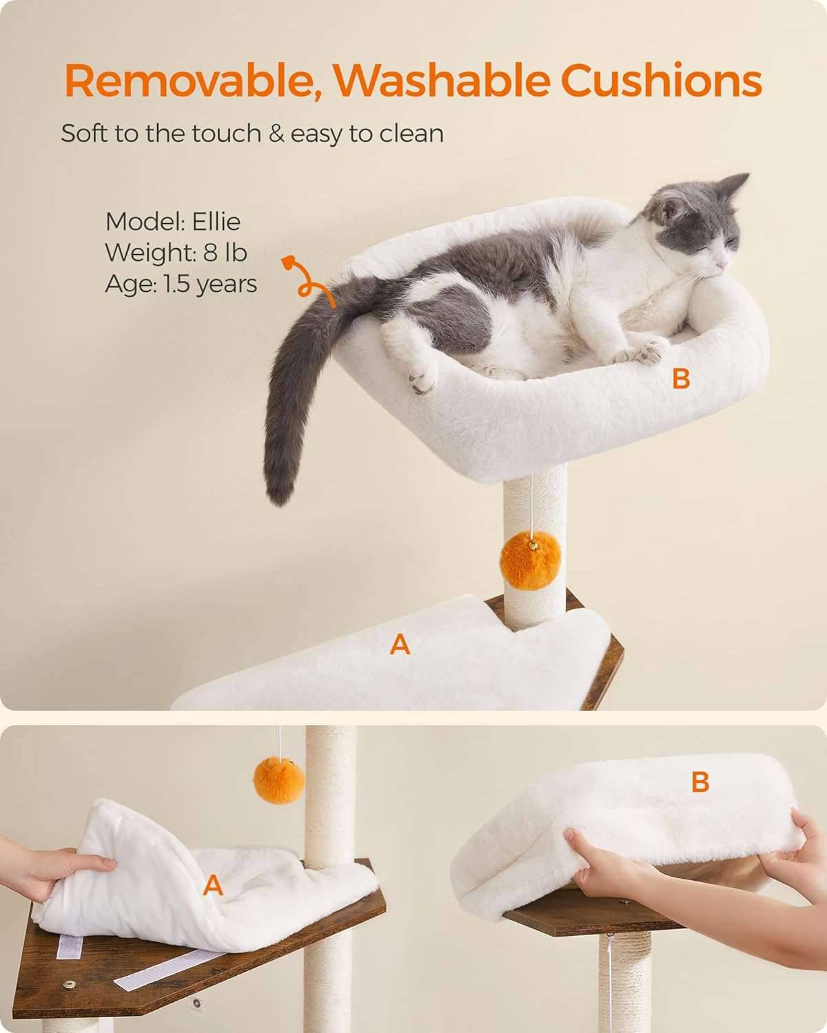 52.8" Rustic Brown Cat Tree with Litter Box Enclosure 2-in-1 Modern Cat Tower for Indoor Cats - TrendyPet's Zone