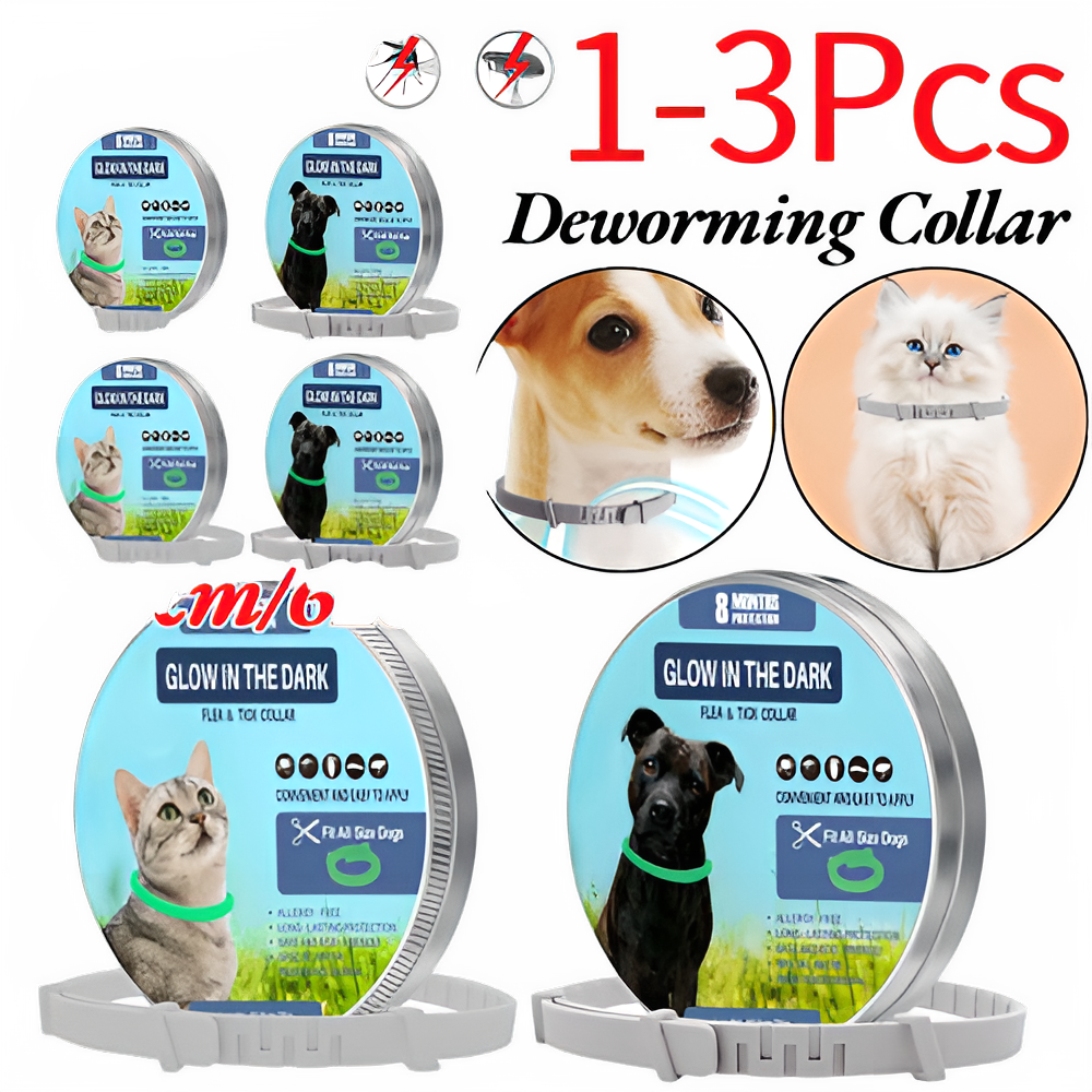 8-Month Flea & Tick Collar for Dogs – Natural, Waterproof, Adjustable & Glow-in-the-Dark Pest Protection TrendyPet's Zone