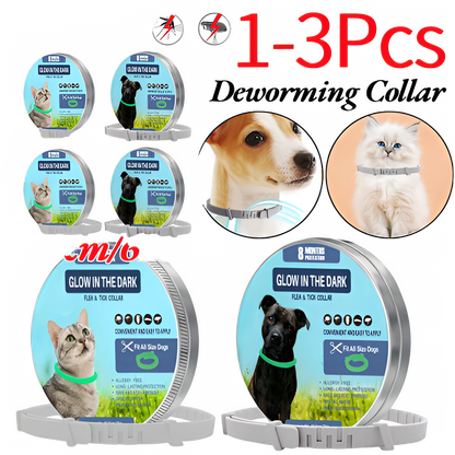 8-Month Flea & Tick Collar for Dogs – Natural, Waterproof, Adjustable & Glow-in-the-Dark Pest Protection TrendyPet's Zone