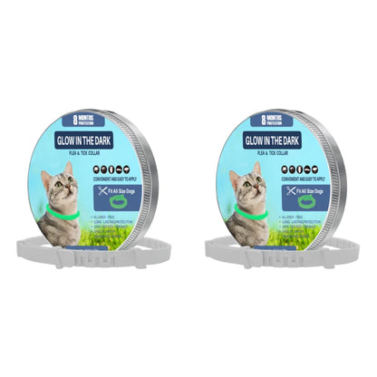 TrendyPet's Zone 8-month flea and tick collar for cats, waterproof, adjustable, glow-in-the-dark pest protection.