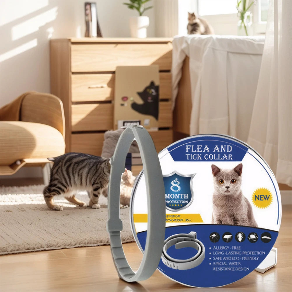 Adjustable Flea & Tick Collar for Cats – 8 Months Protection, Waterproof Anti-Flea Neck Collar TrendyPet's Zone