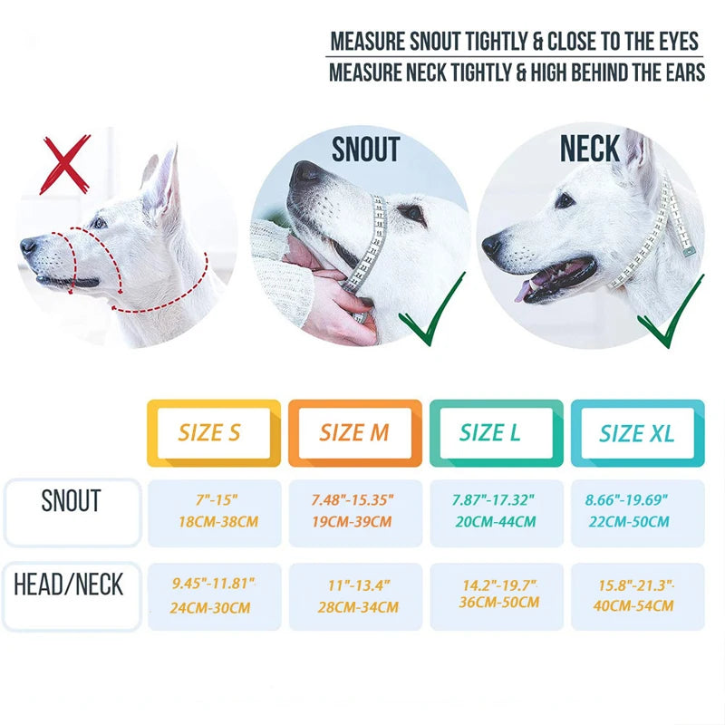 Blue Adjustable Nylon Anti-Bark Dog Muzzle & Head Halter - TrendyPet's Zone