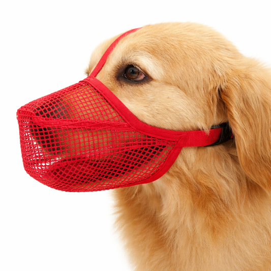 Red Adjustable Breathable Dog Mesh Muzzle Anti-Barking Accessory TrendyPet's Zone