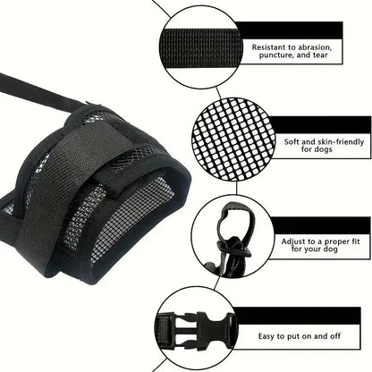 Anti-Bark Dog Muzzle Comfortable Mesh Design for All Breeds - TrendyPet's Zone