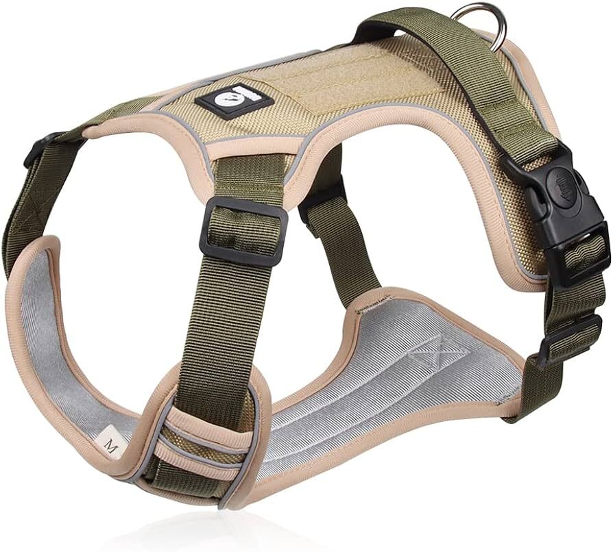 Beige Adjustable Tactical Dog Harness with a Handle No Pull TrendyPet's Zone