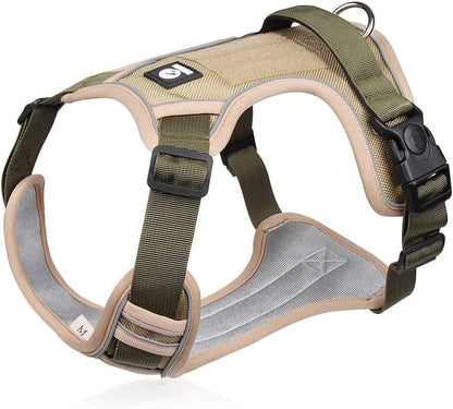 Beige Adjustable Tactical Dog Harness with a Handle No Pull TrendyPet's Zone