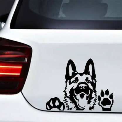 Black vinyl German Shepherd car bumper sticker by TrendyPet's Zone, decorative decal for motorcycles and laptops.