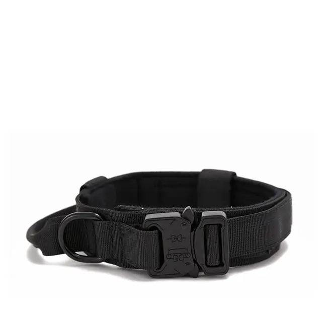 Black Durable Tactical Dog Collar Leash Set Military Pet Collars Heavy Duty For Dogs Training Accessories - TrendyPet's Zone