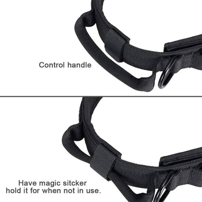 Black Durable Tactical Dog Collar Leash Set Military Pet Collars Heavy Duty For Dogs Training Accessories - TrendyPet's Zone
