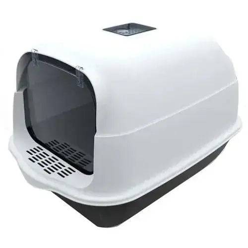 Black Fully Enclosed - Semi-sealed Pet Cat Litter Box Anti-Splash Deodorant Cat Toilet Two-Way Litter Tray with Shovel Litter Tray TRENDYPET'S ZONE
