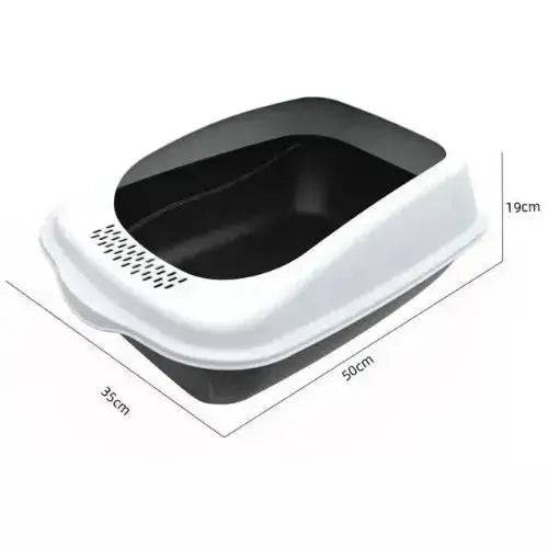Black Fully Enclosed - Semi-sealed Pet Cat Litter Box Anti-Splash Deodorant Cat Toilet Two-Way Litter Tray with Shovel Litter Tray TRENDYPET'S ZONE