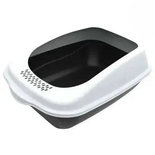 Black Fully Enclosed - Semi-sealed Pet Cat Litter Box Anti-Splash Deodorant Cat Toilet Two-Way Litter Tray with Shovel Litter Tray TRENDYPET'S ZONE