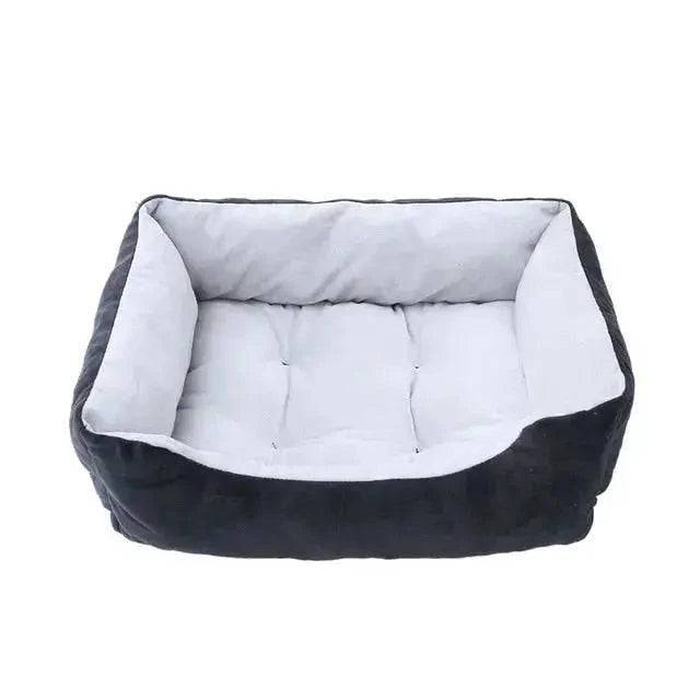 Black Pet Cat Dog Bed Cushion Square Soft Plush Kennel Dog Bed for Small Medium Dogs Cat Puppy Accessories Pet Sleep House Waterproof - TrendyPet's Zone