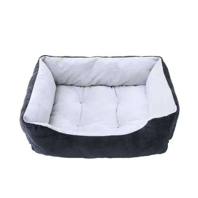 Black Pet Cat Dog Bed Cushion Square Soft Plush Kennel Dog Bed for Small Medium Dogs Cat Puppy Accessories Pet Sleep House Waterproof - TrendyPet's Zone