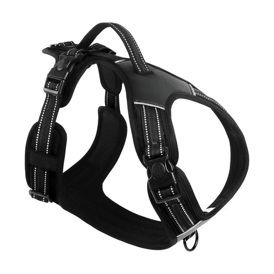 Black Adjustable Reflective No-Pull Dog Harness Soft Padded Vest - TrendyPet's Zone