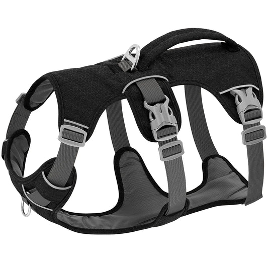 Black Escape-Proof Reflective Dog Harness Durable & Adjustable - TrendyPet's Zone