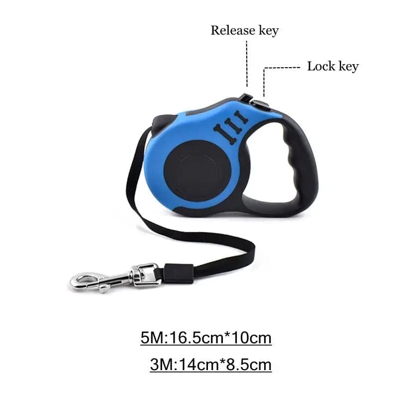 Blue Dog Leash 3m 5m Durable Leash Automatic Retractable Nylon Cat Lead Extension Puppy Walking Running Lead Roulette For Dog - TrendyPet's Zone