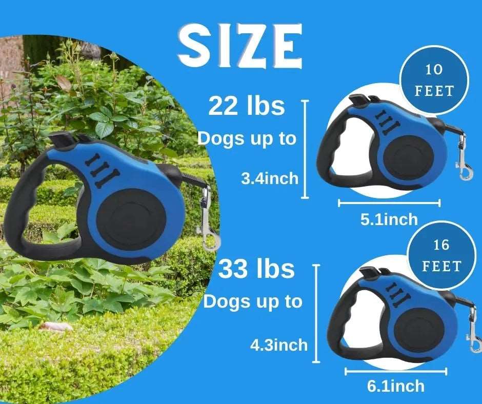 Blue Dog Leash 3m 5m Durable Leash Automatic Retractable Nylon Cat Lead Extension Puppy Walking Running Lead Roulette For Dog - TrendyPet's Zone