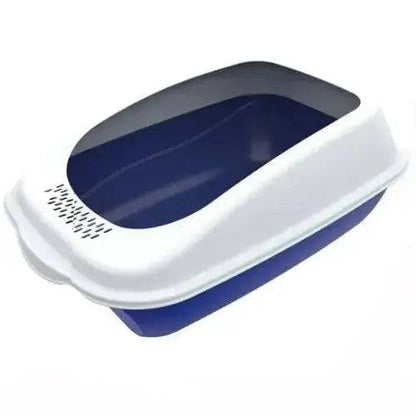 Blue Fully Enclosed - Semi-sealed Pet Cat Litter Box Anti-Splash Deodorant Cat Toilet Two-Way Litter Tray with Shovel Litter Tray - TrendyPet's Zone