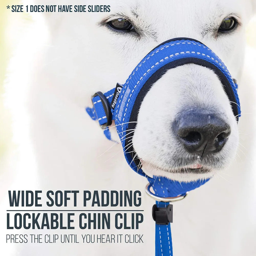 Blue Adjustable Nylon Anti-Bark Dog Muzzle & Head Halter - TrendyPet's Zone